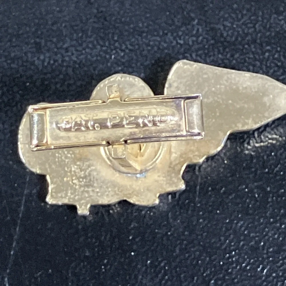 Vintage Mercury Industries Gold Colored Tractor Cufflinks & Tie Bar